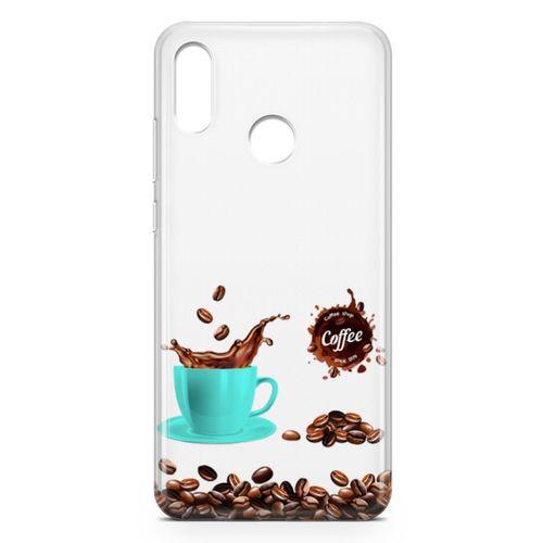 Huawei P Smart 2019 Kılıf Coffe Time Arka Kapak Koruma Desenli Full Koruyucu