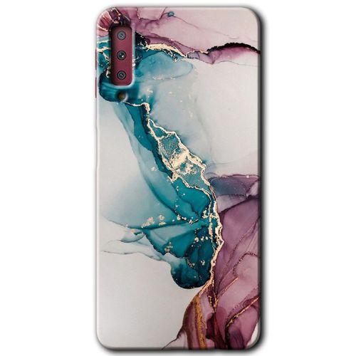 Potkal Hediye Fabrikası Samsung Galaxy A7 2018 Kılıf HD Desen Baskılı Arka Kapak - Liquid Mermer