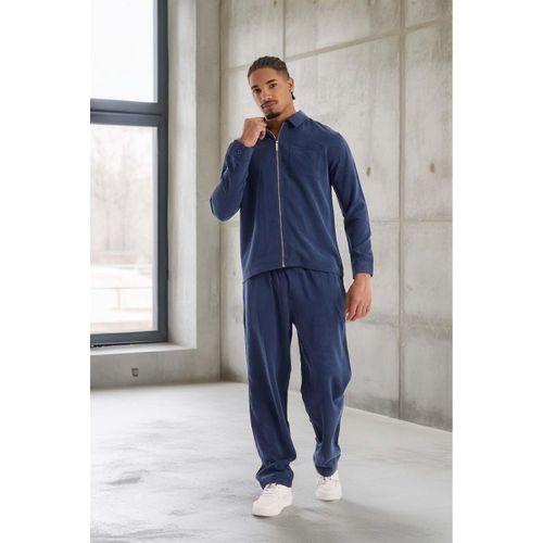 Baggy Kalıp Cupra Kumaş Jogger Erkek Eşofman Altı Pantolon - Lacivert