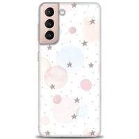 Samsung Galaxy S21 FE Kılıf HD Baskılı Kılıf - Yıldız Puantiye + Tam Ekran Koruyucu
