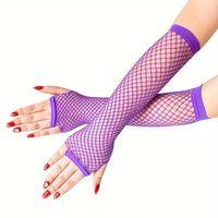 Retro Mor File Parmaksız Eldiven 26 Cm