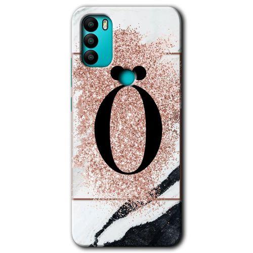 Potkal Hediye Fabrikası General Mobile GM 21 Plus HD Baskılı Kılıf + 9D Tam Ekran Koruyucu - Pembe Mermer Desenli Ö Harfi