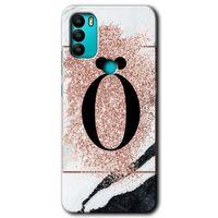 Potkal Hediye Fabrikası General Mobile GM 21 Plus HD Baskılı Kılıf + 9D Tam Ekran Koruyucu - Pembe Mermer Desenli Ö Harfi