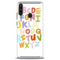 Huawei Y6P Kılıf HD Baskılı Kılıf - Alfabe + Tam Ekran Koruyucu