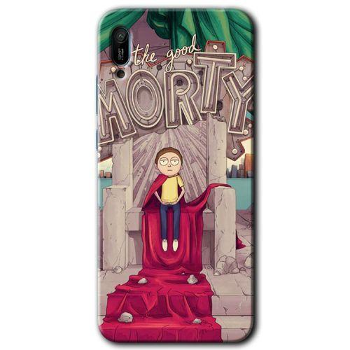MRCİLETİSİM Huawei Y6 2019 Kılıf HD Desen Baskılı Arka Kapak + Temperli Cam - Morty