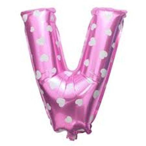FOLYO BALON V HARF PEMBE KALPLİ 40CM