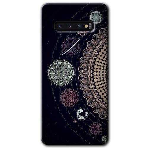 MRCİLETİSİM MRCİLETİSİM Samsung Galaxy S10 Kılıf HD Desen Baskılı Arka Kapak + Temperli Cam - Gezegen Döngüsü