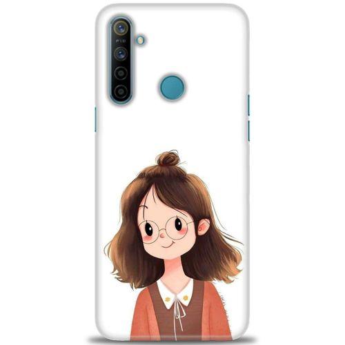 Realme 5i Kılıf HD Baskılı Kılıf - Tatlı Kız + Tam Ekran Koruyucu