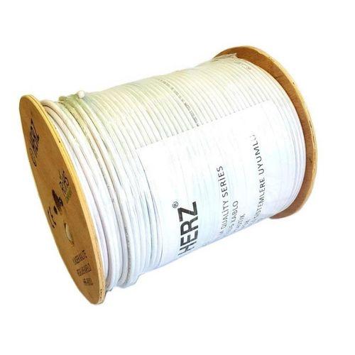 Herz RG6-U6 Uydu Anten Kablosu-300 metre beyaz