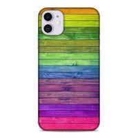 Lopard Apple Iphone 11 Uyumlu Kılıf Wood'X (26) Tpu Silikon Kılıf Desenli