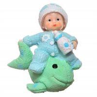 Decotown Hediyelik Sevimli Mavi Bebek Biblo Polyester Süs Eşyası