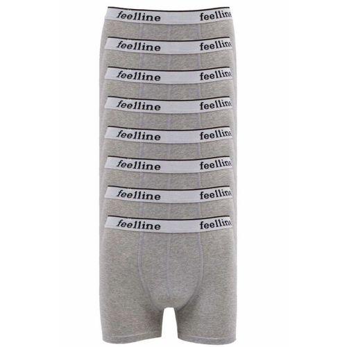 8 adet Feelline Gri Pamuklu Doğal Likralı Erkek Boxer