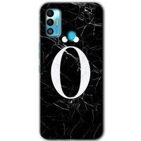 Tecno Spark 7T Kılıf HD Desen Baskılı Arka Kapak - Siyah Mermer Desenli Ö Harfi