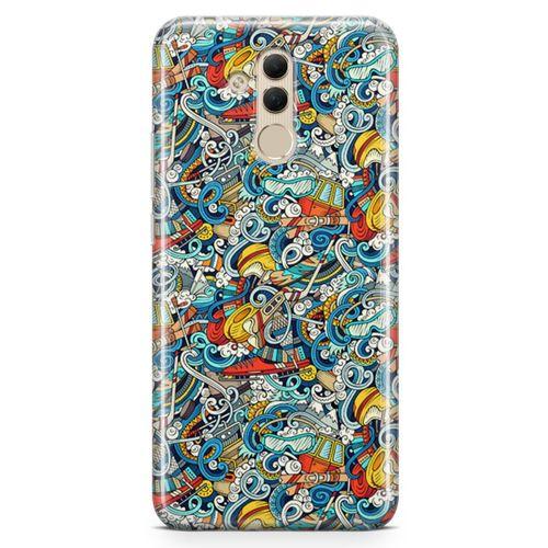 Huawei Mate 20 Lite Kılıf Uludağ Doodle Arka Kapak Koruma Desenli Full Koruyucu