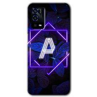 Oppo A55 Kılıf HD Desen Baskılı Arka Kapak - Dark Neon Yaprak A Harfi + Kırılmaz Cam