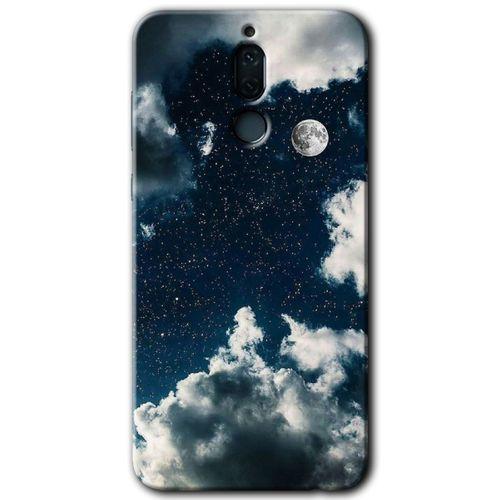 MRCİLETİSİM Huawei Mate 10 Lite Kılıf Baskılı Kapak - Gece Gökyüzü + 5D Tam Kaplayan Cam