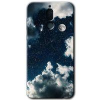 MRCİLETİSİM Huawei Mate 10 Lite Kılıf Baskılı Kapak - Gece Gökyüzü + 5D Tam Kaplayan Cam