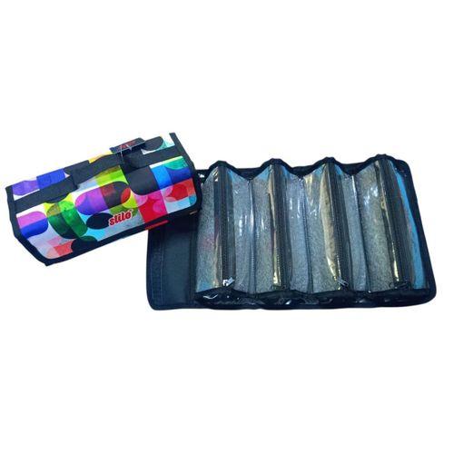 STİLO KUMAŞ DÖRTLÜ KALEM ÇANTASI DESENLİ ( Desen-3 )