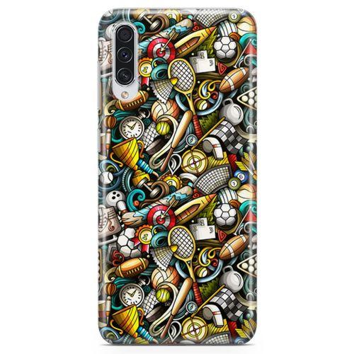 Samsung Galaxy A70s Kılıf Basket Futbol Doodle Arka Kapak Koruma Desenli Full Koruyucu