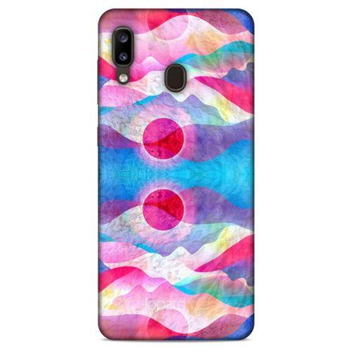Samsung Galaxy A20 Kılıf Pastel Renkler (20) Koruyucu Kılıf Fuşya Mavi