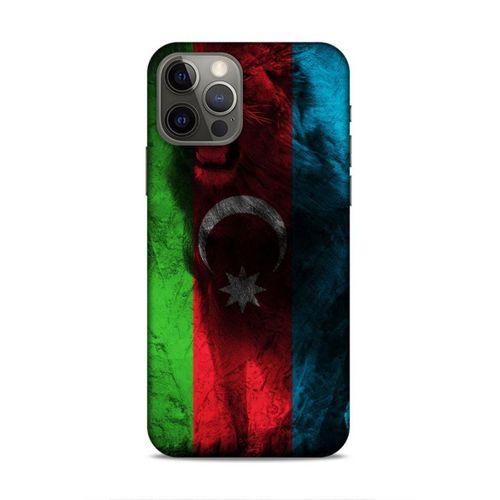 Apple iPhone 12 Pro Uyumlu Kılıf Azarbaijan (35) Fit Design Kılıf Bayrak Aslanlı