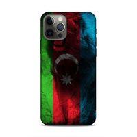 Apple iPhone 12 Pro Uyumlu Kılıf Azarbaijan (35) Fit Design Kılıf Bayrak Aslanlı