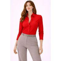 Uzun Kollu Gömlek Düğmeli Klasik Yaka Günlük Ve Ofis Şıklığına Uygun - Kırmızı