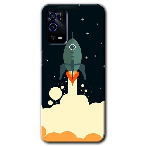 Oppo A55 HD Baskılı Kılıf + 9D Tam Ekran Koruyucu - Space Smoke