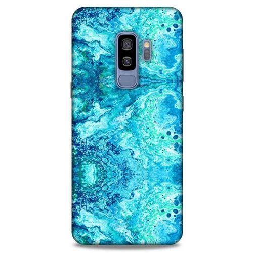 Mermer Desenli (36) Tema Glitter Kılıf Deniz Mavisi Samsung Galaxy S9 Plus Kılıf