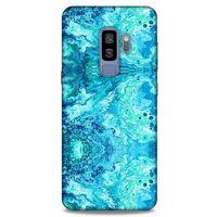 Mermer Desenli (36) Tema Glitter Kılıf Deniz Mavisi Samsung Galaxy S9 Plus Kılıf