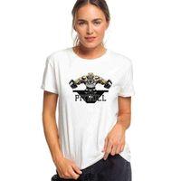 Pitbull V Power Baskılı Beyaz Kadın Tshirt