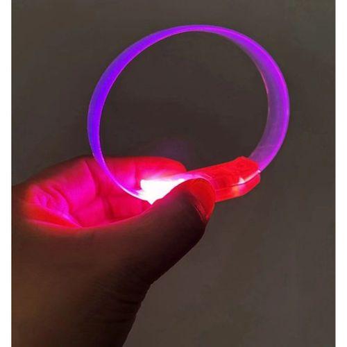 Eğitici Oyuncak 3 Modlu Pilli LED Işıklı Esnek Parti Bilekliği Pembe