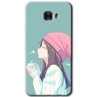 MRCİLETİSİM MRCİLETİSİM Samsung Galaxy C7 Kılıf HD Desen Baskılı Arka Kapak + Temperli Cam - Happy Girl