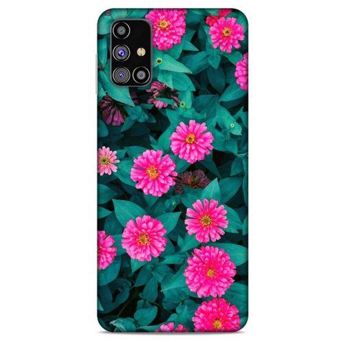 Lopard Samsung Galaxy M31s Uyumlu Kılıf Bahar (39) Liquid Crystal Kılıf Fuşya Çiçekler