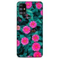 Lopard Samsung Galaxy M31s Uyumlu Kılıf Bahar (39) Liquid Crystal Kılıf Fuşya Çiçekler