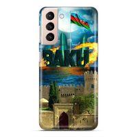 Samsung Galaxy S21 FE Uyumlu Kılıf Azarbaijan (50) Shockproof Kılıf Bakü Simgeler