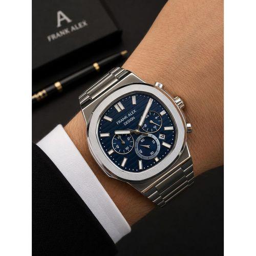 Frank Alex Design Erkek Kol Saati Çelik Kordon Takvimli Kadran Şık Premium 2 Yıl Garantili E07275.2