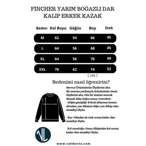 Fincher Yarım Balıkçı Fit Kalıp Boğazlı Erkek Kazak - Füme
