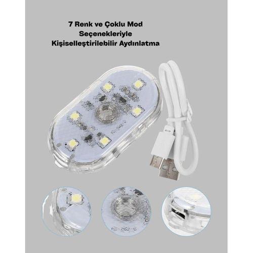 Araç İçi Ve Ev Kullanımı İçin 7 Renkli Dekoratif Led Lamba