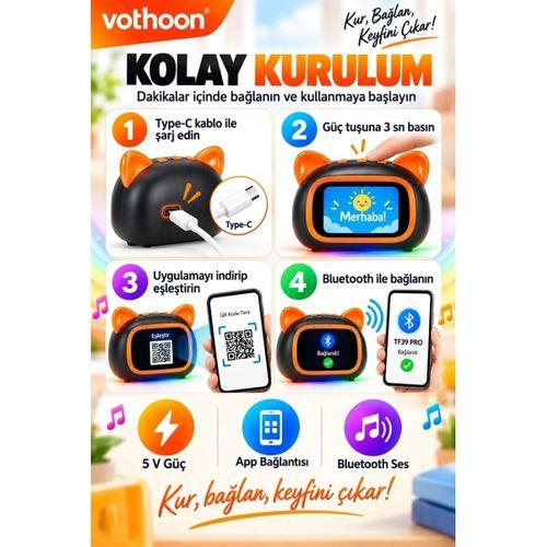 Tf39 Pro Yapay Zekalı Bluetooth Hoparlör – Renkli Ekran, Rgb Işık, Alarm Ve Saat