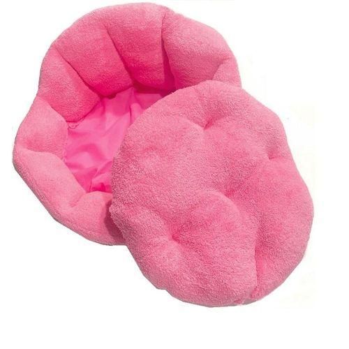 Süslüpati Kullanışlı Yıkanabilir Kumaş Silikon Elyaf Dolgulu Kedi Köpek Yatağı Pembe 52Cm