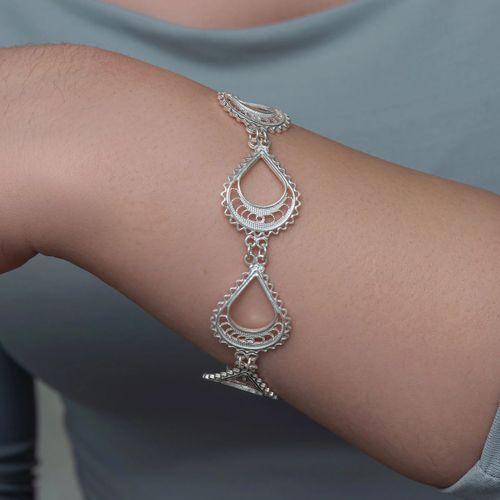 Gümüş Ay Dansı Telkari Kadın Bileklik