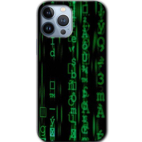MRCİLETİSİM iPhone 13 Pro Kılıf HD Desen Baskılı Arka Kapak + Mat Kobra Cam - Matrix