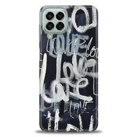 Samsung Galaxy M33 Kılıf HD Baskılı Kılıf - Gri Love + Tam Ekran Koruyucu