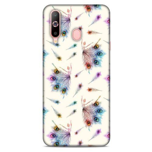 Samsung Galaxy A60 Kılıf Desenli Özel Seri Tüyler (35) Fit Design Kılıf