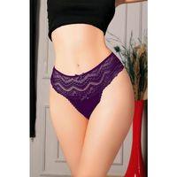 Büyük Beden Bel Kısmı Dantelli Fantezi Mor Tanga String