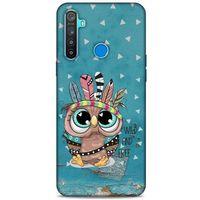 Animax Mavi Kızılderili Baykuş Oppo Realme 5i Kılıf Desenli Silikon