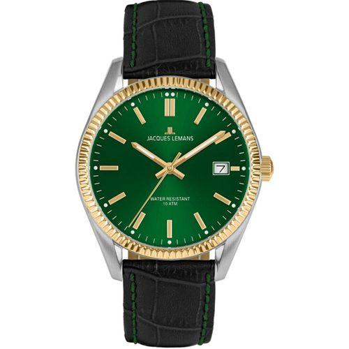 Jacques Lemans JL.50-4W Quartz Deri Siyah Yeşil Kadran 10 ATM 34 mm Kadın Kol Saati