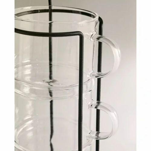 Standlı Borosilikat 4'lü Fincan Seti