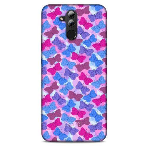 Huawei Mate 20 Lite Kılıf Kelebek Etkisi (21) Koruyucu Kapak Yeşil Kırmızı